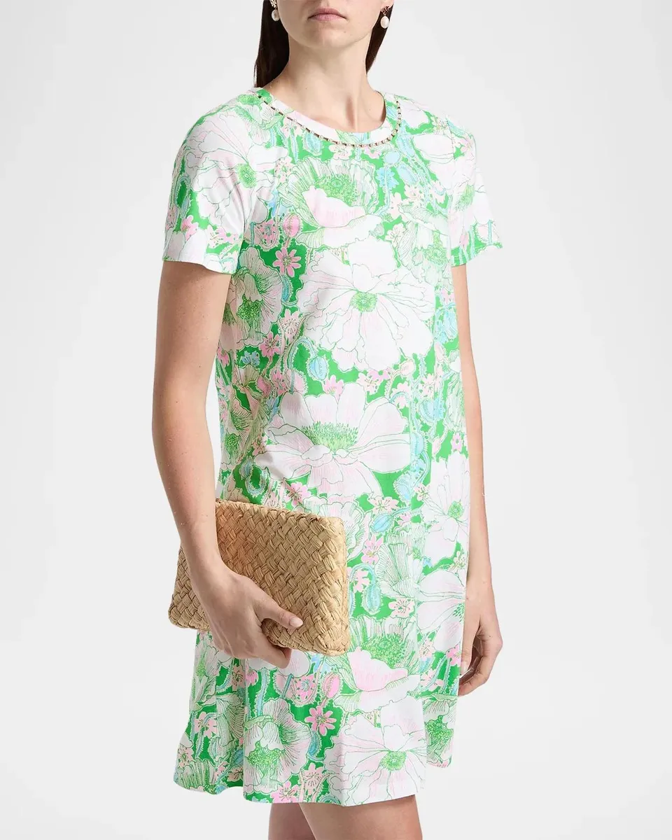 Lilly Pulitzer Floral Cotton Embellished Midi-Dress | Thumbnail 7