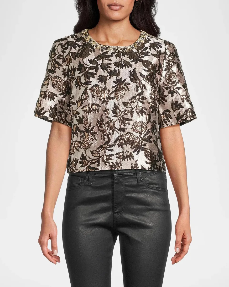 Lilly Pulitzer Folie Beaded Tweed Cropped Top | Thumbnail 4 Lilly Pulitzer Folie Beaded Tweed Cropped Top | Thumbnail 4