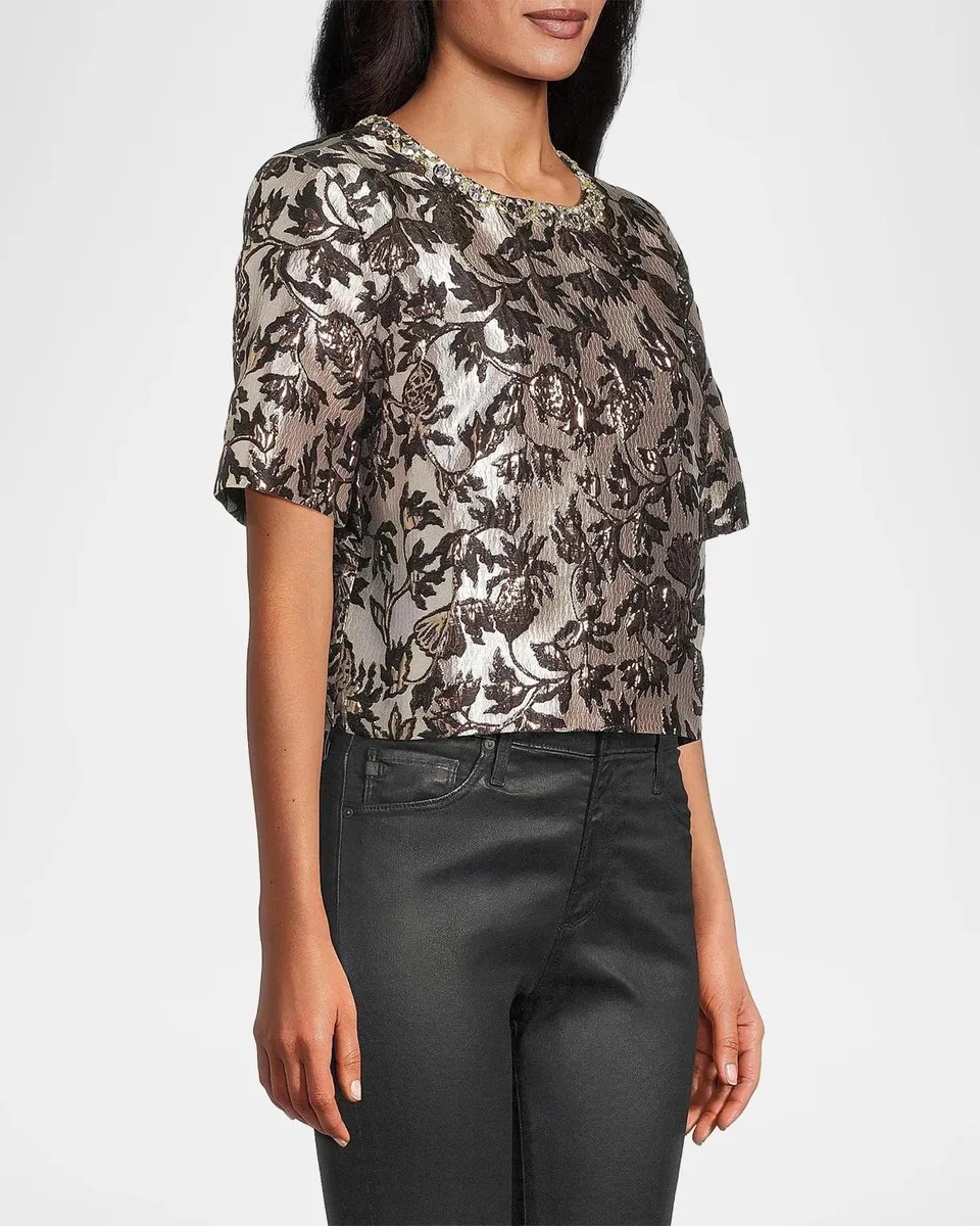 Lilly Pulitzer Folie Beaded Tweed Cropped Top | Thumbnail 6 Lilly Pulitzer Folie Beaded Tweed Cropped Top | Thumbnail 6