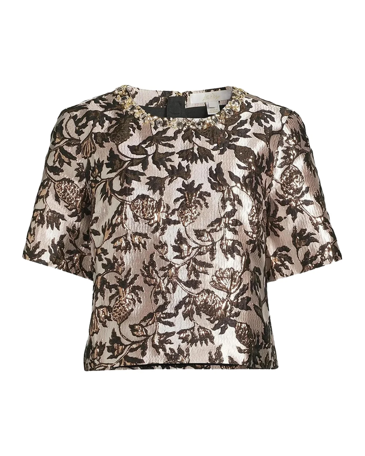 Lilly Pulitzer Folie Beaded Tweed Cropped Top