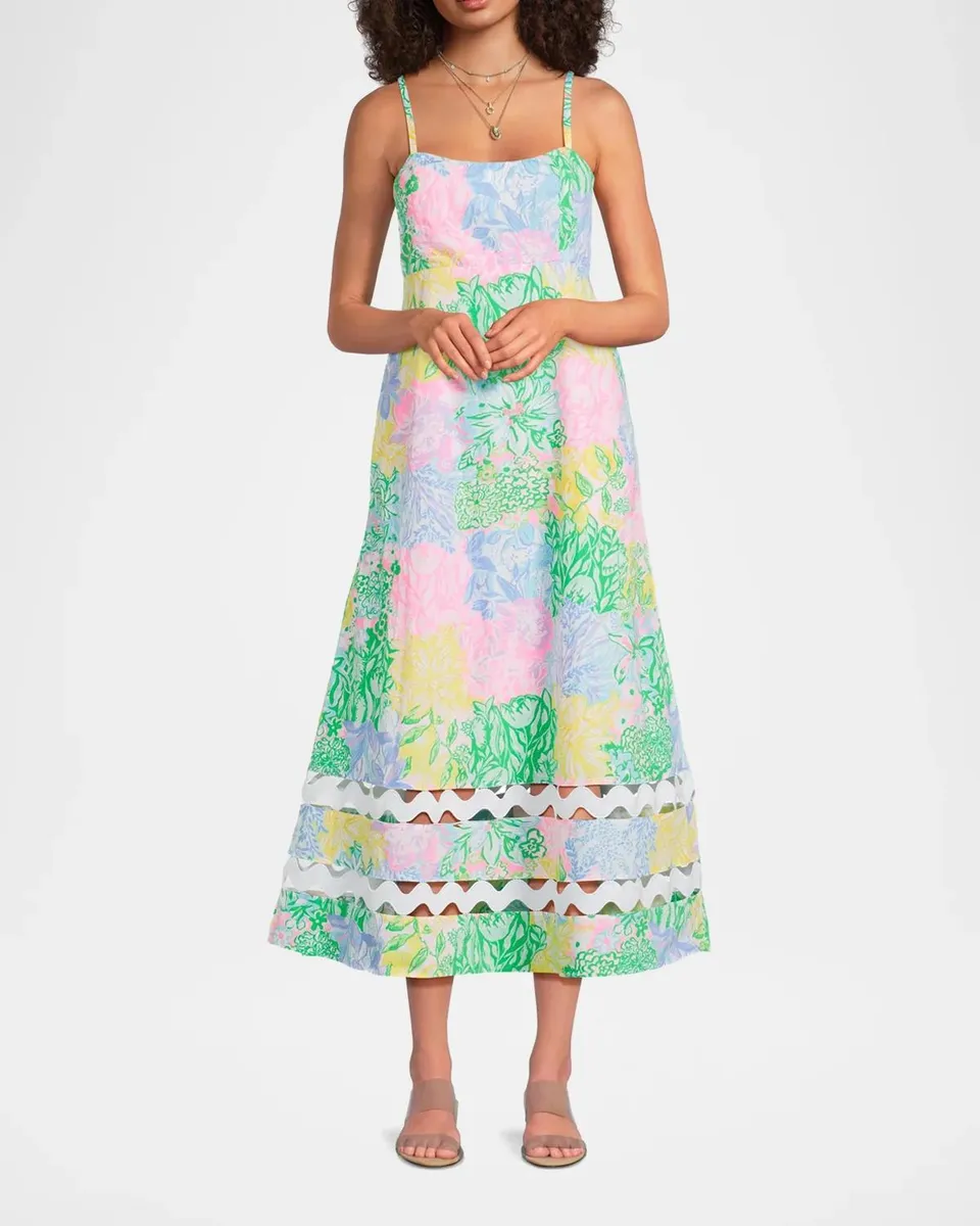 Lilly Pulitzer Haliey Floral Cotton Midi-Dress | Thumbnail 2 Lilly Pulitzer Haliey Floral Cotton Midi-Dress | Thumbnail 2