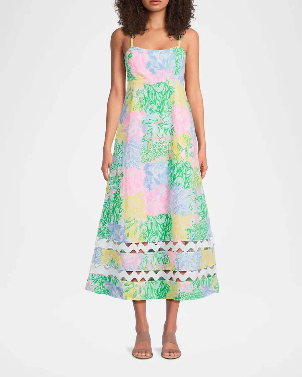 Lilly Pulitzer Haliey Floral Cotton Midi-Dress | Thumbnail 4 Lilly Pulitzer Haliey Floral Cotton Midi-Dress | Thumbnail 4