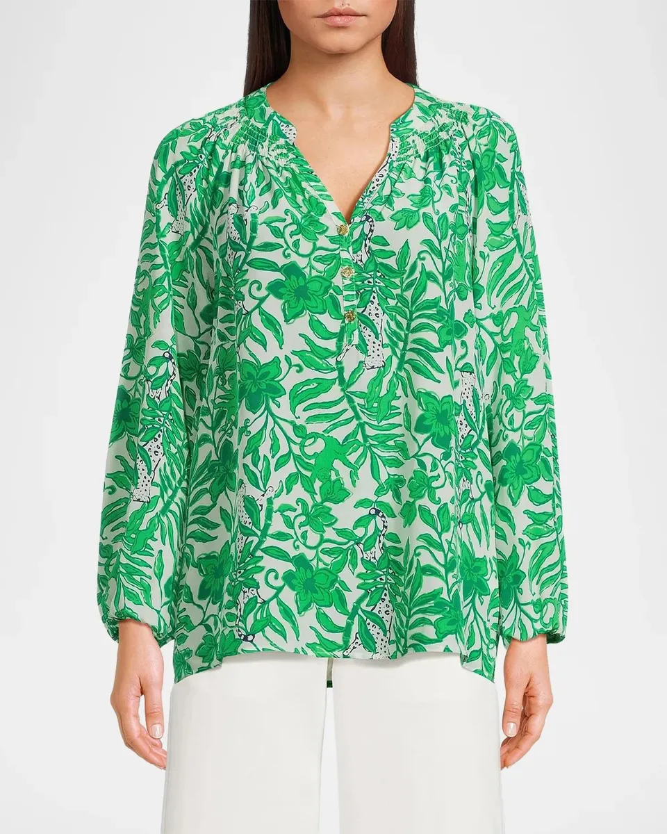 Lilly Pulitzer Elsa Leafy Silk Top | Thumbnail 4 Lilly Pulitzer Elsa Leafy Silk Top | Thumbnail 4