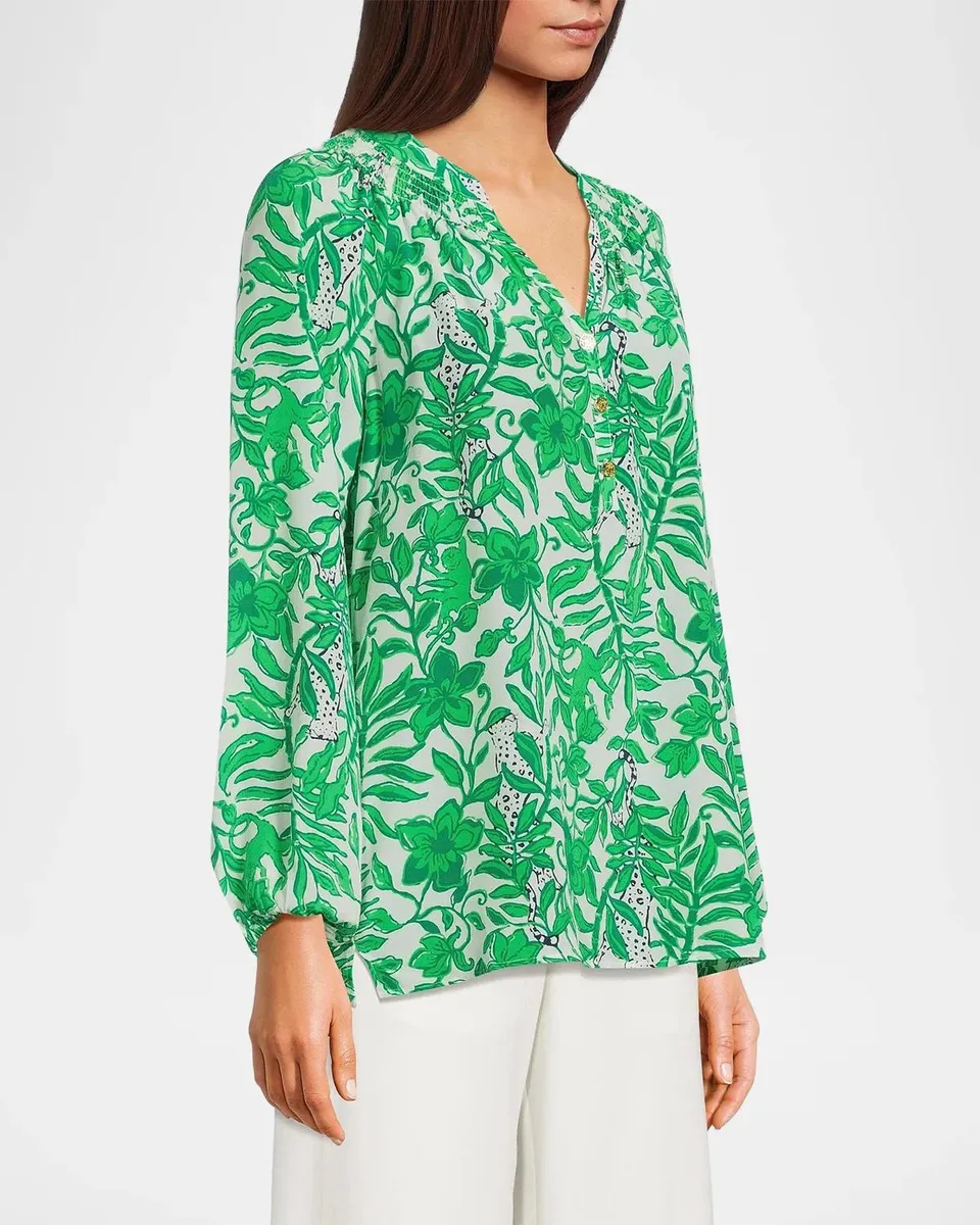 Lilly Pulitzer Elsa Leafy Silk Top | Thumbnail 6 Lilly Pulitzer Elsa Leafy Silk Top | Thumbnail 6