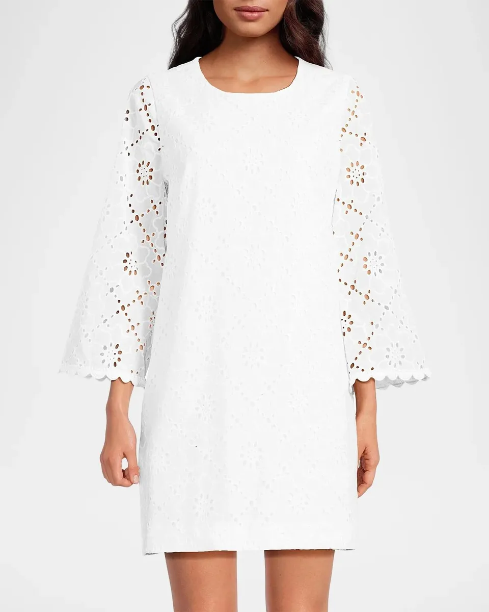 Lilly Pulitzer Richie Cotton Eyelet Shift Minidress | Thumbnail 4 Lilly Pulitzer Richie Cotton Eyelet Shift Minidress | Thumbnail 4