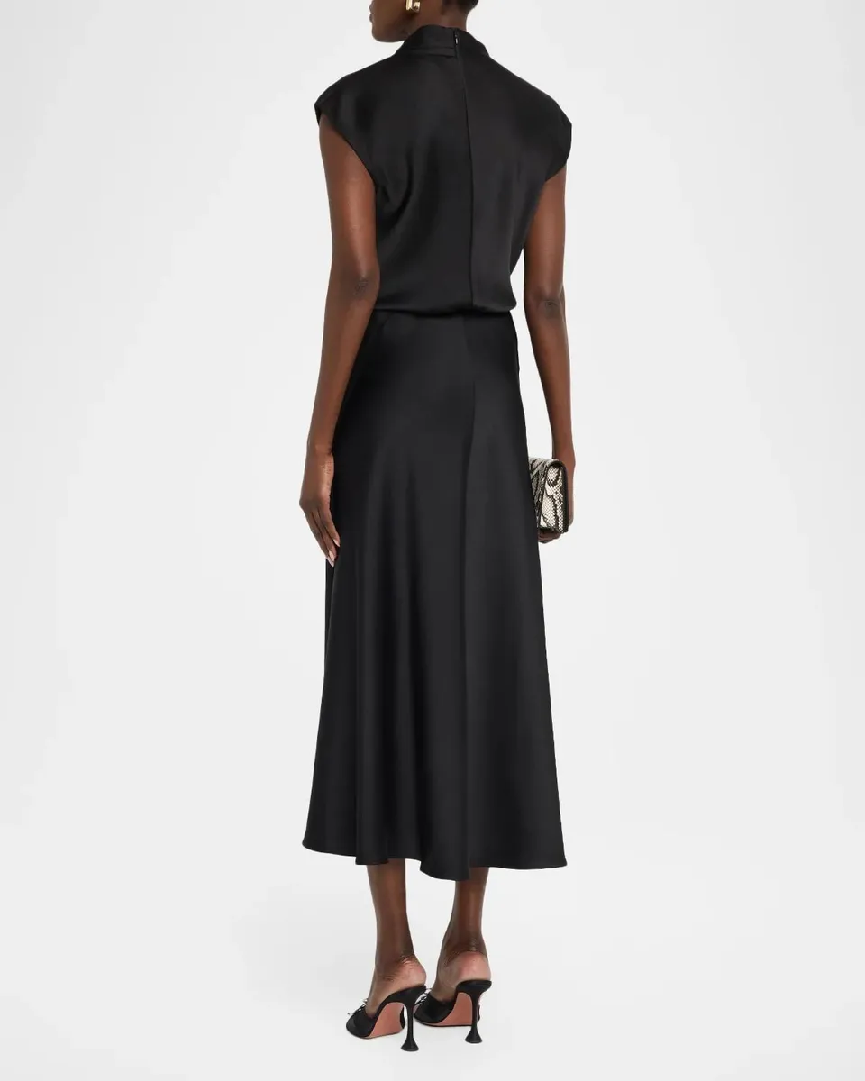 Vince Draped Cowl-Neck Midi Dress | Thumbnail 3 Vince Draped Cowl-Neck Midi Dress | Thumbnail 3