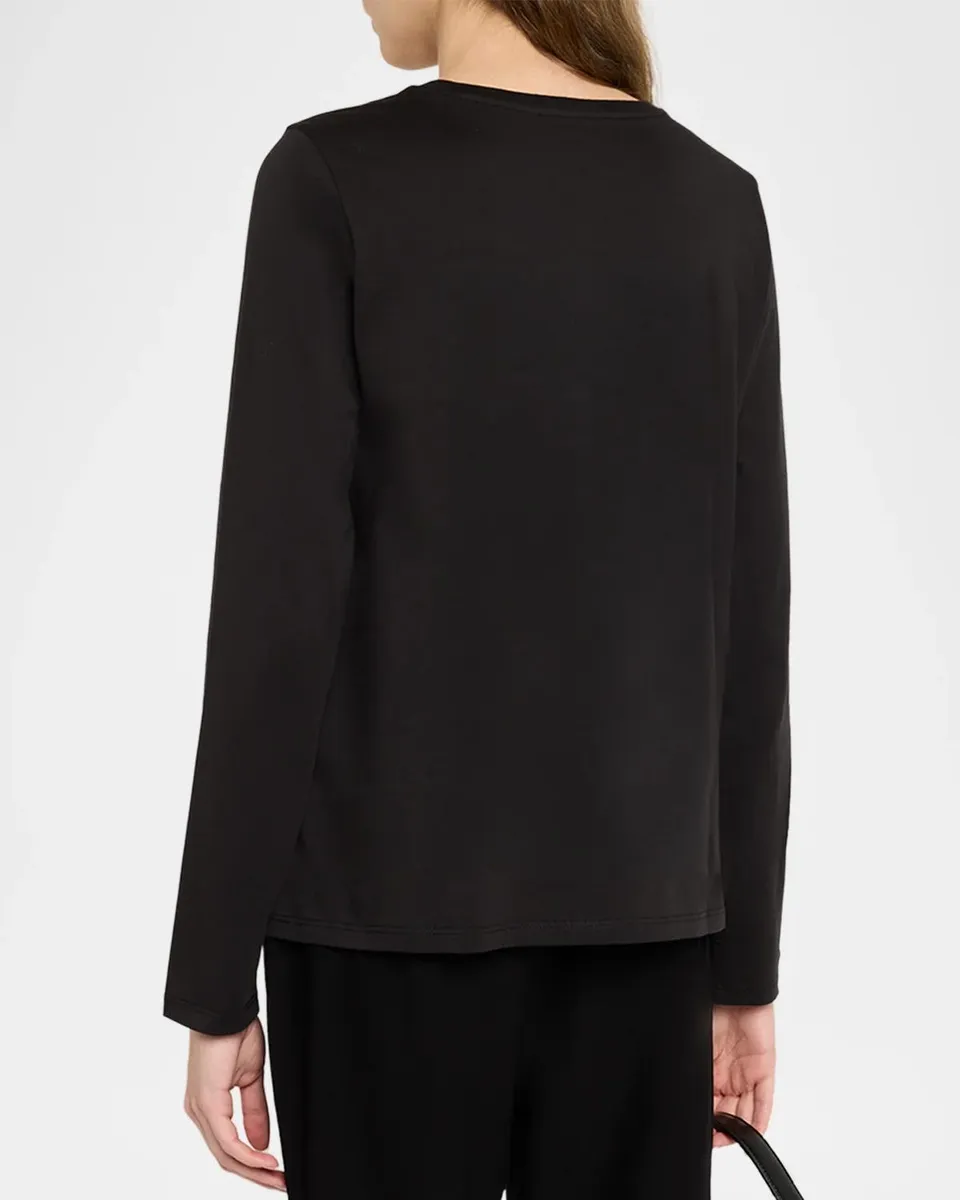Eileen Fisher Round-Neck Long-Sleeve Tee | Thumbnail 3 Eileen Fisher Round-Neck Long-Sleeve Tee | Thumbnail 3