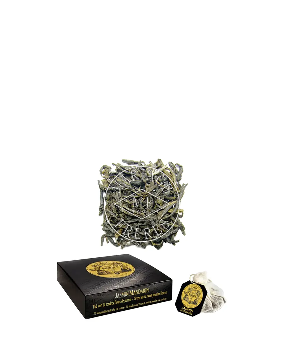 Mariage Freres International Jasmin Mandarin Muslin Tea Bags - Green Tea & Sweet Jasmine Flowers, 30 Sachets | Thumbnail 2