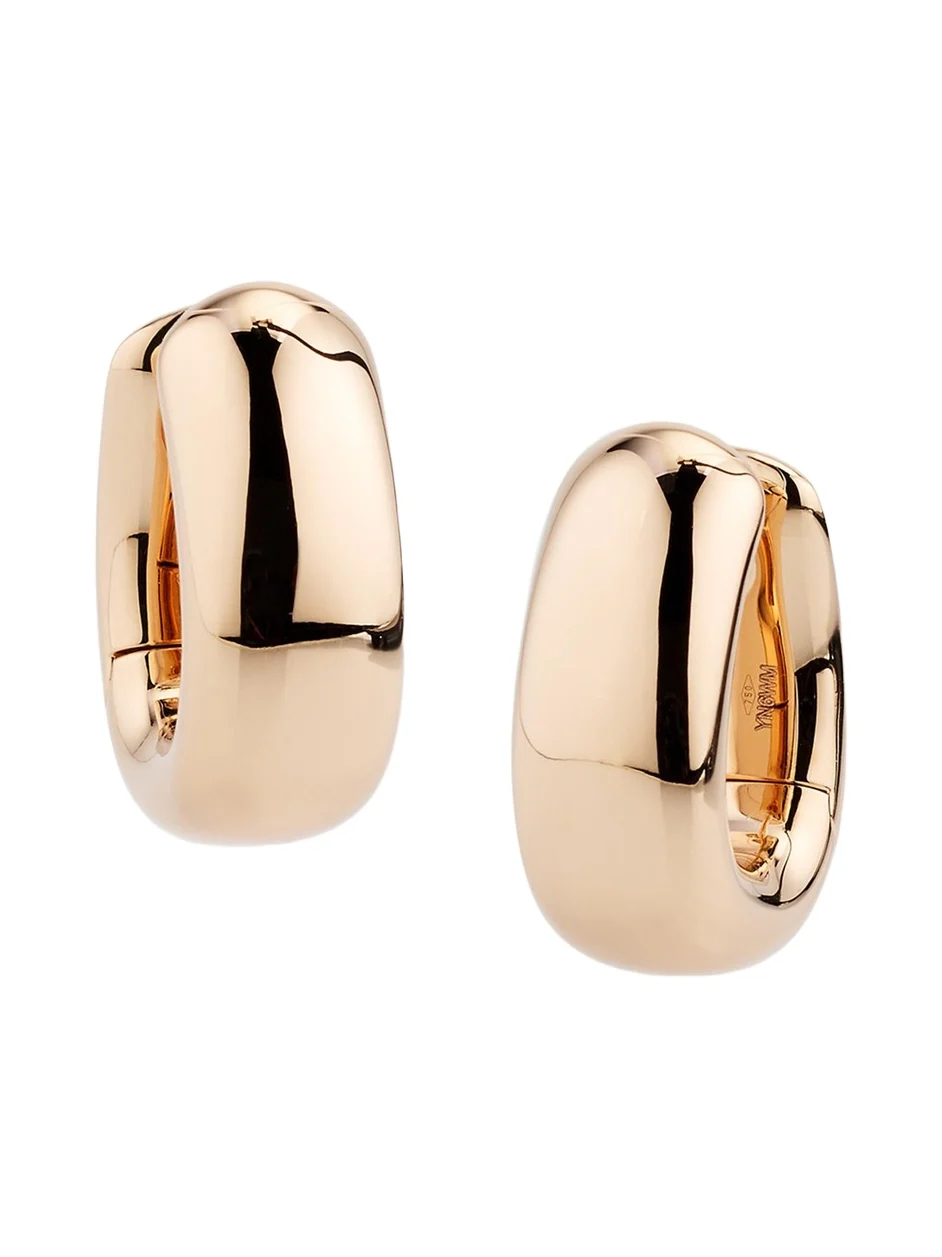Pomellato Iconica 18k Rose Gold Huggie Hoop Earrings