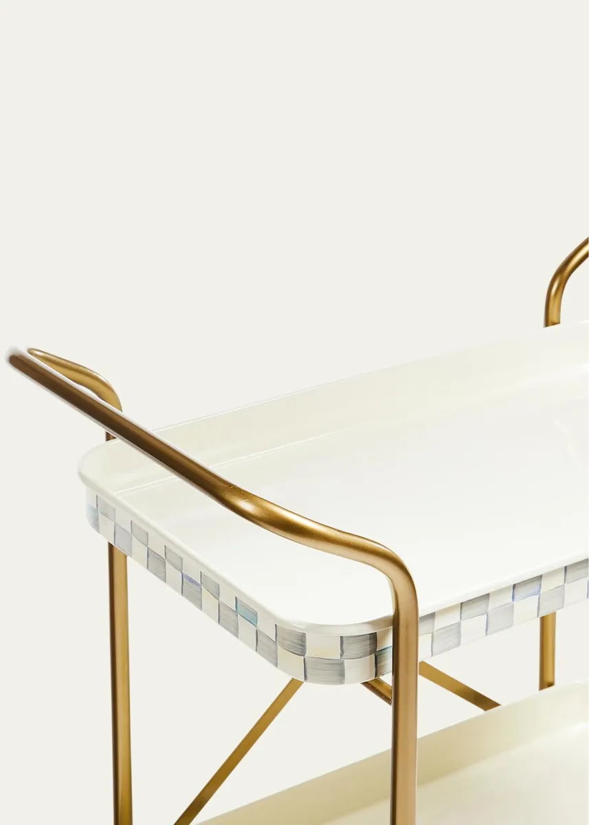 MacKenzie-Childs Sterling Check 2-Tier Kitchen Cart | Thumbnail 2