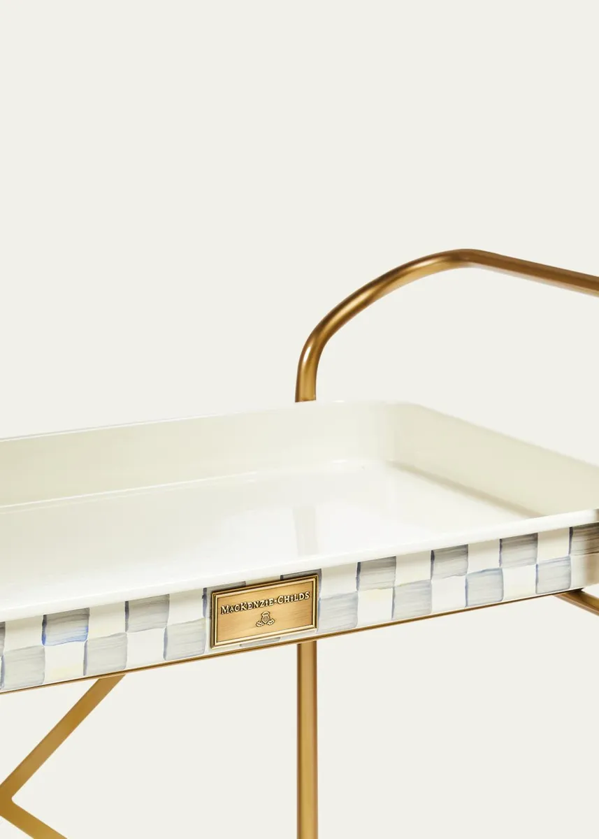 MacKenzie-Childs Sterling Check 2-Tier Kitchen Cart | Thumbnail 3