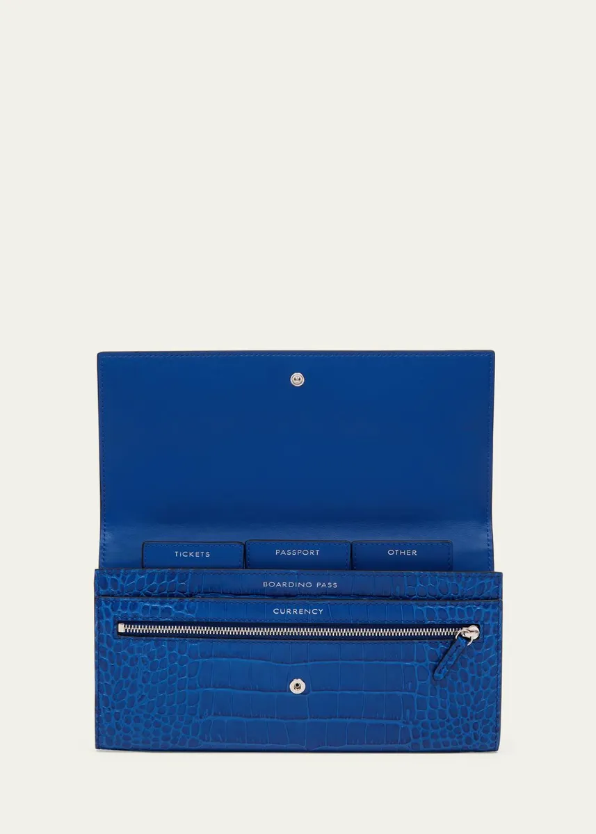 Smythson Marshall Travel Wallet in Mara Croc-Embossed Leather | Thumbnail 2 Smythson Marshall Travel Wallet in Mara Croc-Embossed Leather | Thumbnail 2