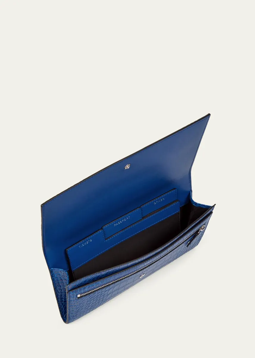 Smythson Marshall Travel Wallet in Mara Croc-Embossed Leather | Thumbnail 4 Smythson Marshall Travel Wallet in Mara Croc-Embossed Leather | Thumbnail 4