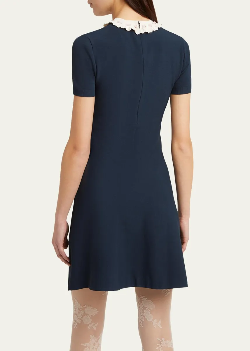 Valentino Garavani Ribbon Ruffle-Trim Knit Mini Dress | Thumbnail 7