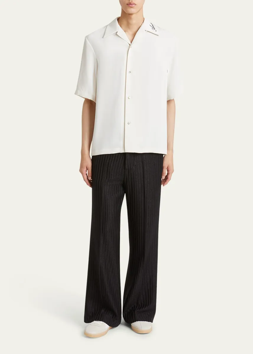 AMIRI Men's Brushed Polyester Camp Shirt | Thumbnail 2