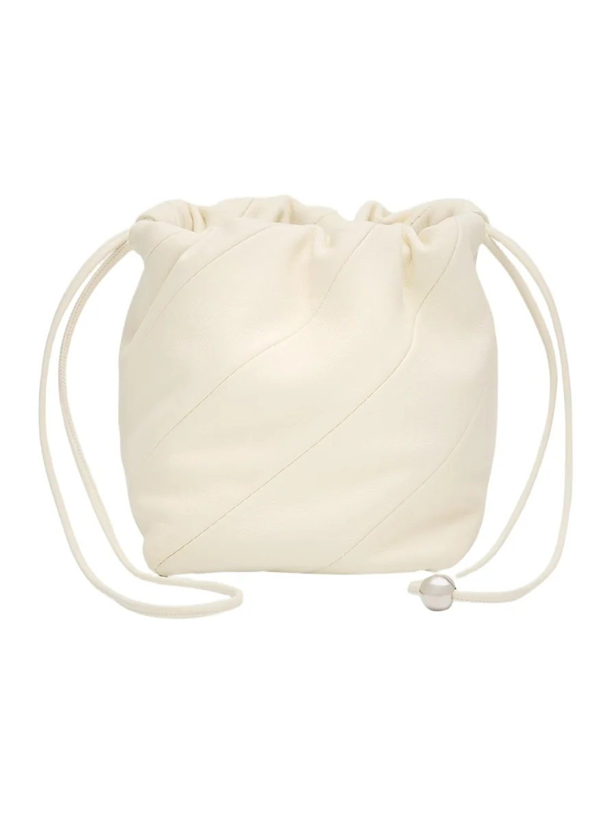 Maeden Miami Twisted Leather Drawstring Pouch Bag