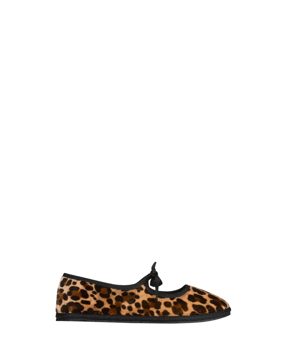 Vibi Venezia Leopard-Printed Canvas Mary Jane Ballerina Flats | Thumbnail 2