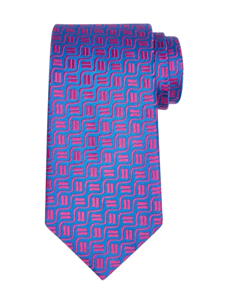 Men's Wavy Geometric Jacquard Silk Tie Men's Wavy Geometric Jacquard Silk Tie