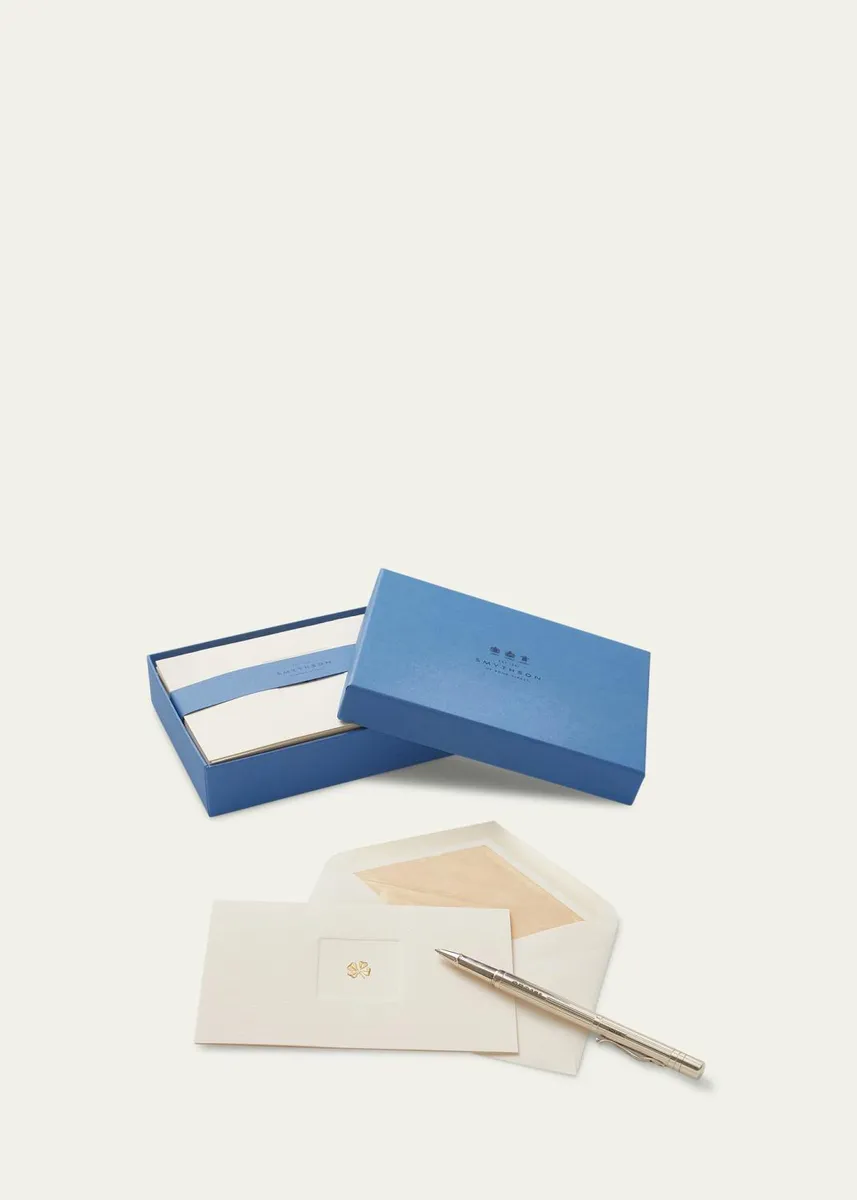 Smythson Clover Icon Notelet Cards, Box of 10 | Thumbnail 3