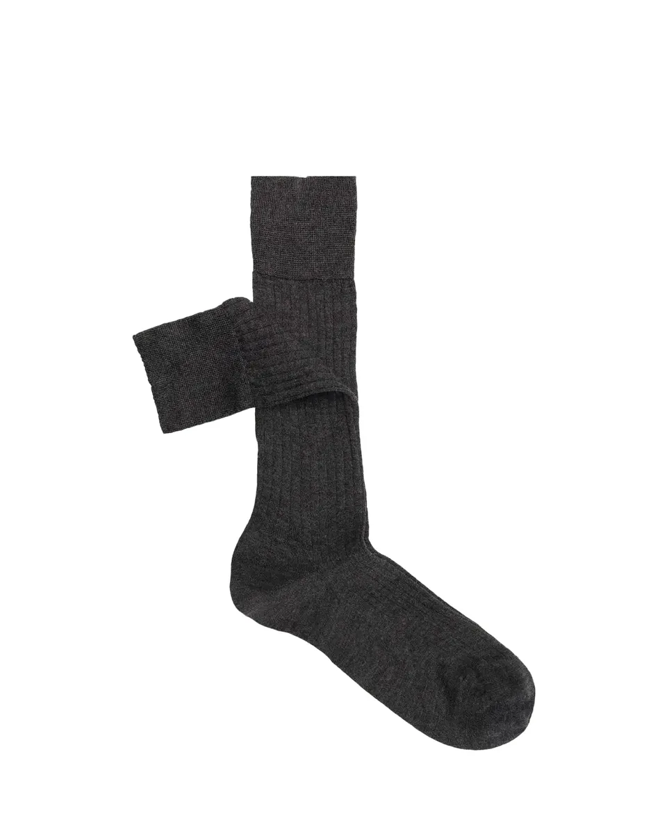 Sozzi Calze Men's Cashmere and Silk Ribbed Crew Socks | Thumbnail 2 Sozzi Calze Men's Cashmere and Silk Ribbed Crew Socks | Thumbnail 2