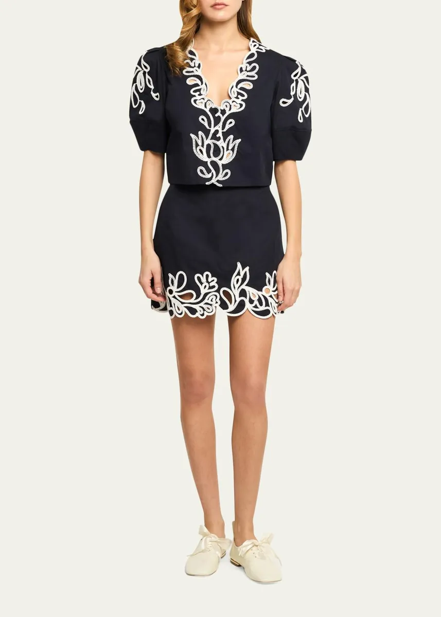 Cinq à Sept Bellara Embroidered Paisley Bloom Top | Thumbnail 2