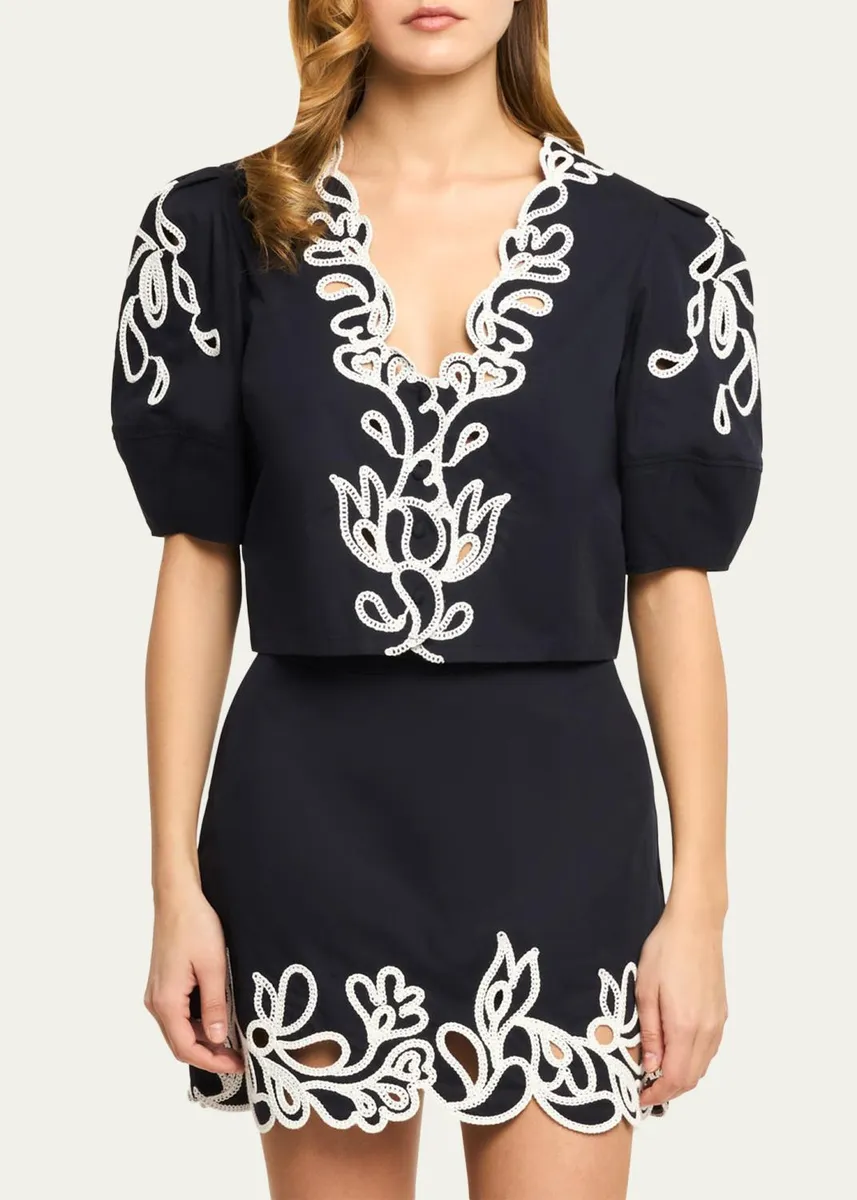 Cinq à Sept Bellara Embroidered Paisley Bloom Top | Thumbnail 4