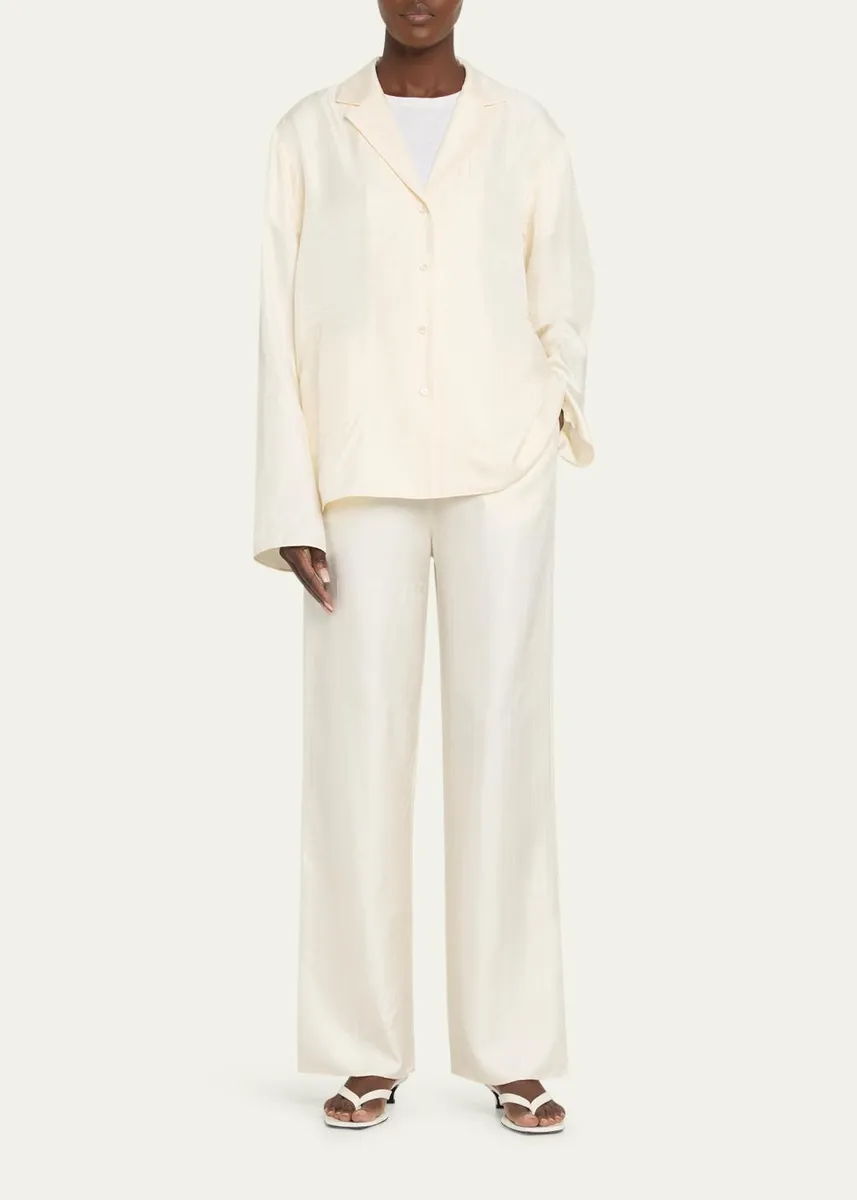 TOTEME Monogram Silk Pj Top | Thumbnail 2 TOTEME Monogram Silk Pj Top | Thumbnail 2
