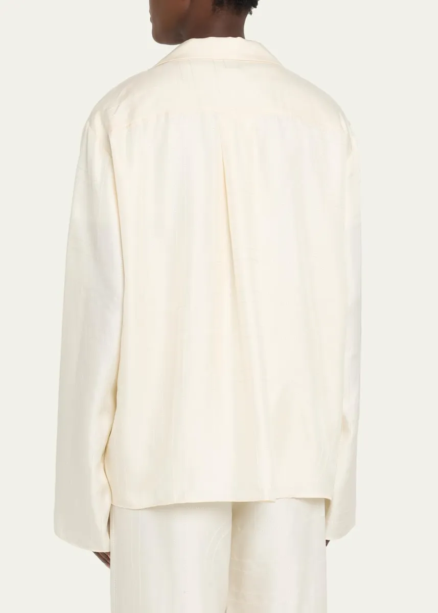 TOTEME Monogram Silk Pj Top | Thumbnail 3 TOTEME Monogram Silk Pj Top | Thumbnail 3