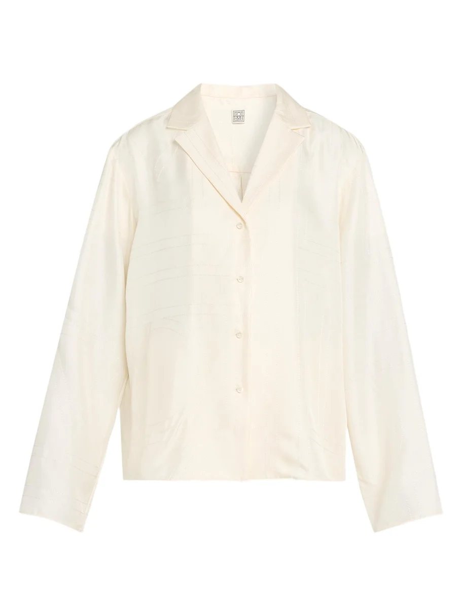 Monogram Silk Pj Top Monogram Silk Pj Top