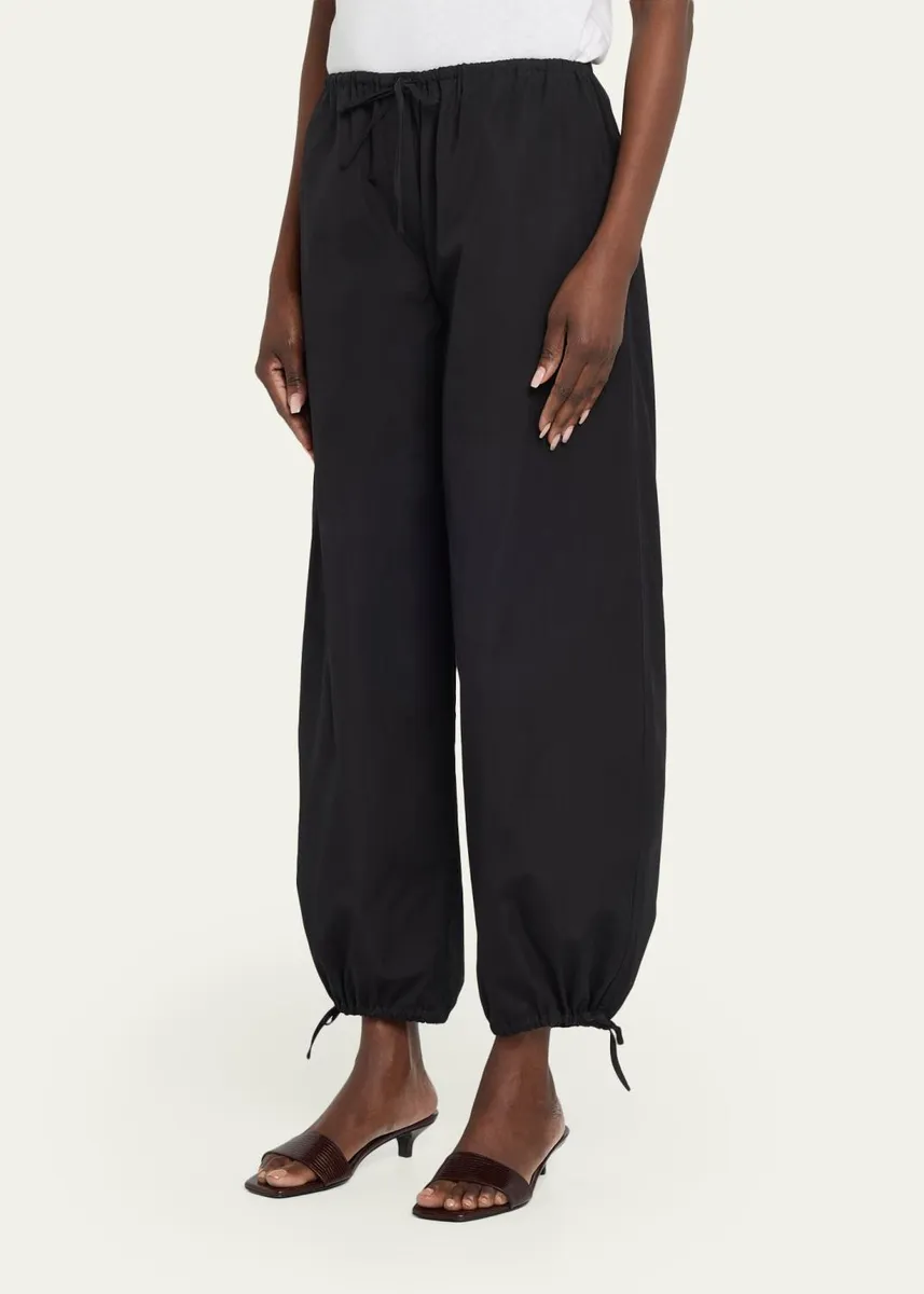TOTEME Drawstring Cotton Balloon Pants | Thumbnail 4 TOTEME Drawstring Cotton Balloon Pants | Thumbnail 4
