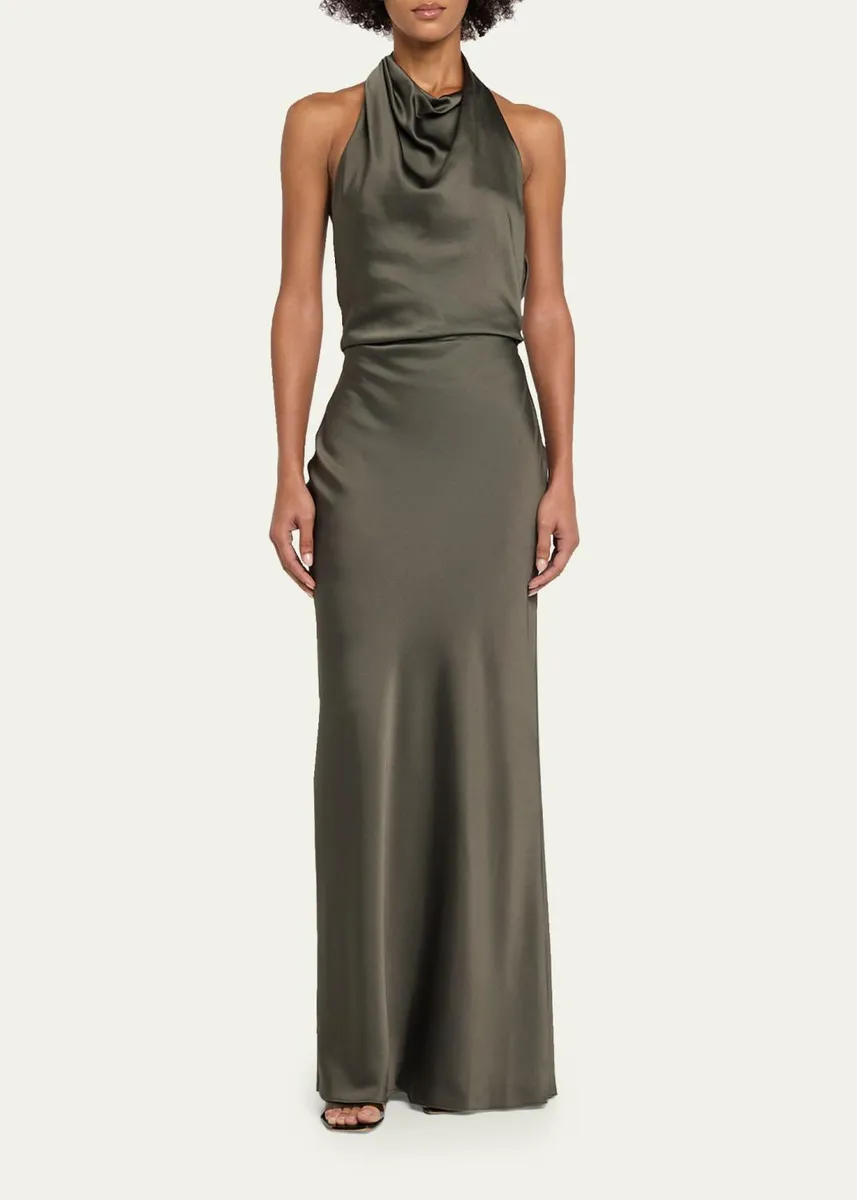 Simkhai Reannon Satin Halter Dress | Thumbnail 2 Simkhai Reannon Satin Halter Dress | Thumbnail 2