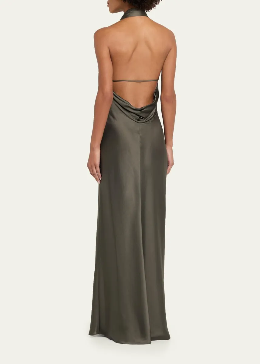 Simkhai Reannon Satin Halter Dress | Thumbnail 3 Simkhai Reannon Satin Halter Dress | Thumbnail 3