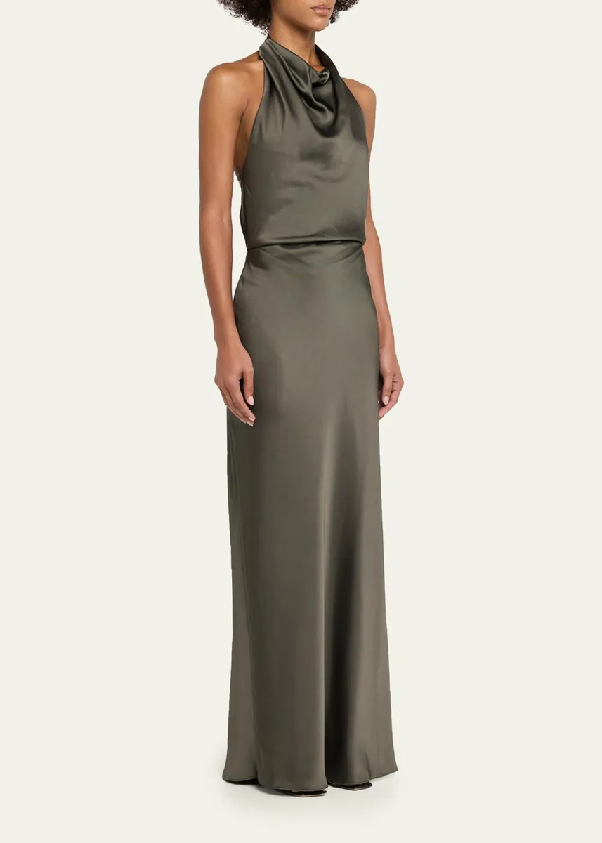Simkhai Reannon Satin Halter Dress | Thumbnail 4 Simkhai Reannon Satin Halter Dress | Thumbnail 4