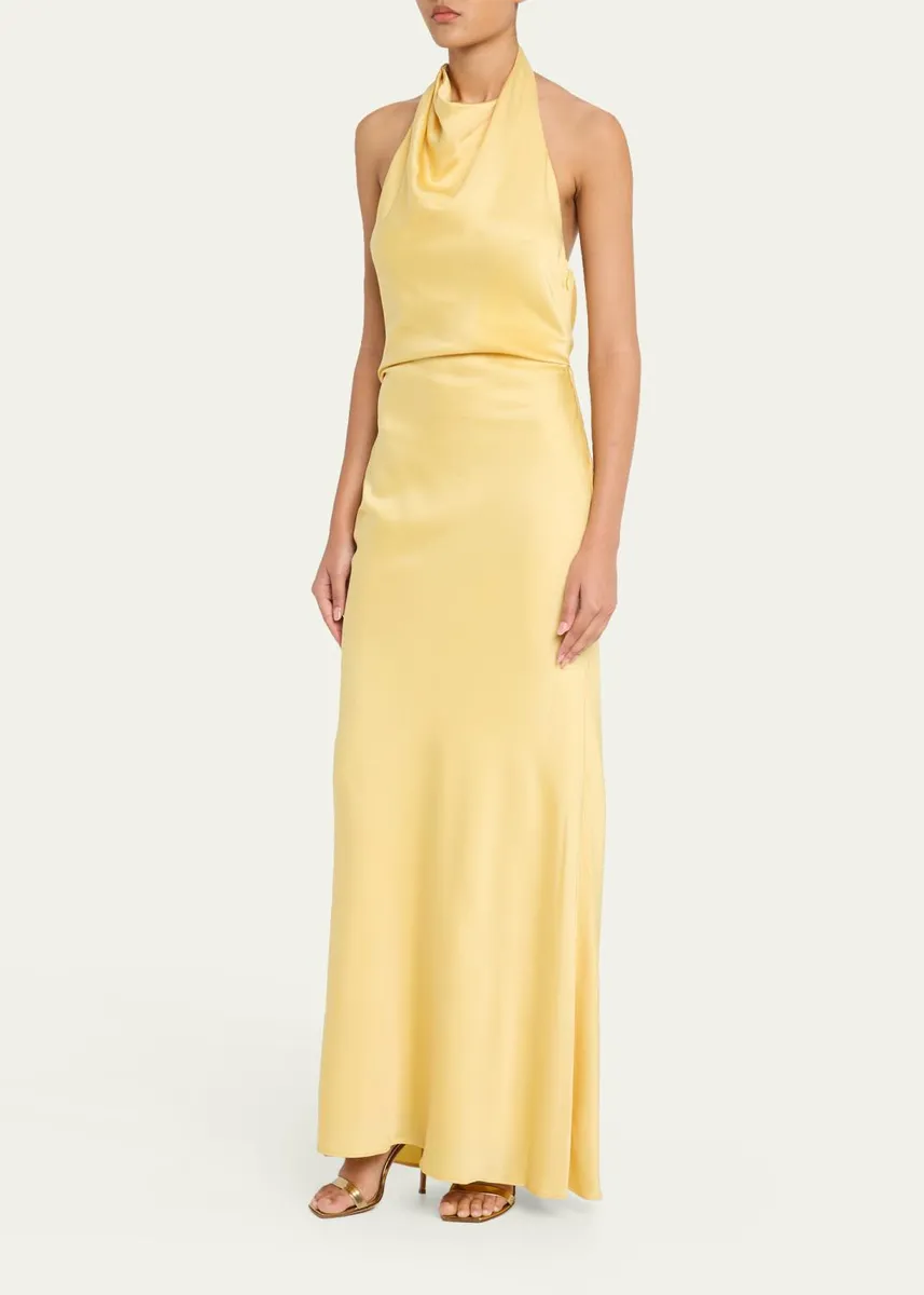 Simkhai Reannon Satin Halter Dress | Thumbnail 8 Simkhai Reannon Satin Halter Dress | Thumbnail 8