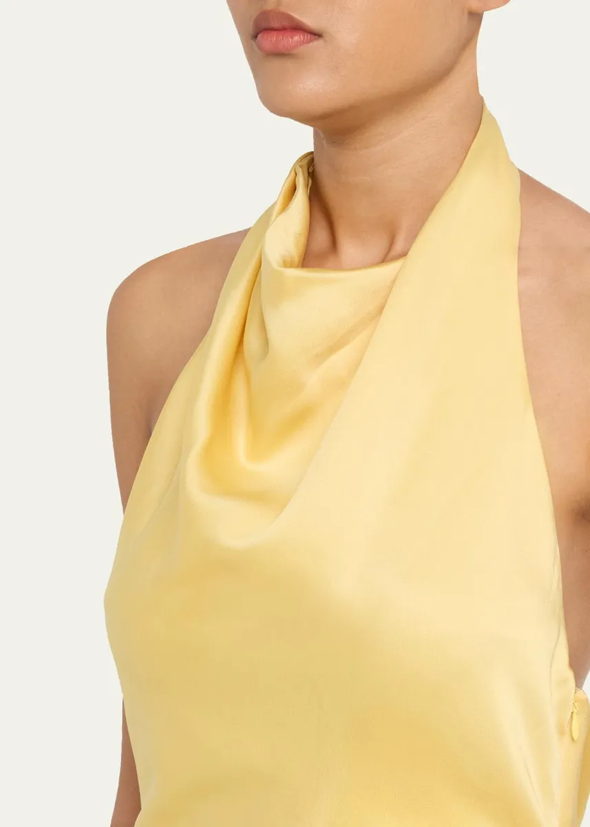 Simkhai Reannon Satin Halter Dress | Thumbnail 9 Simkhai Reannon Satin Halter Dress | Thumbnail 9