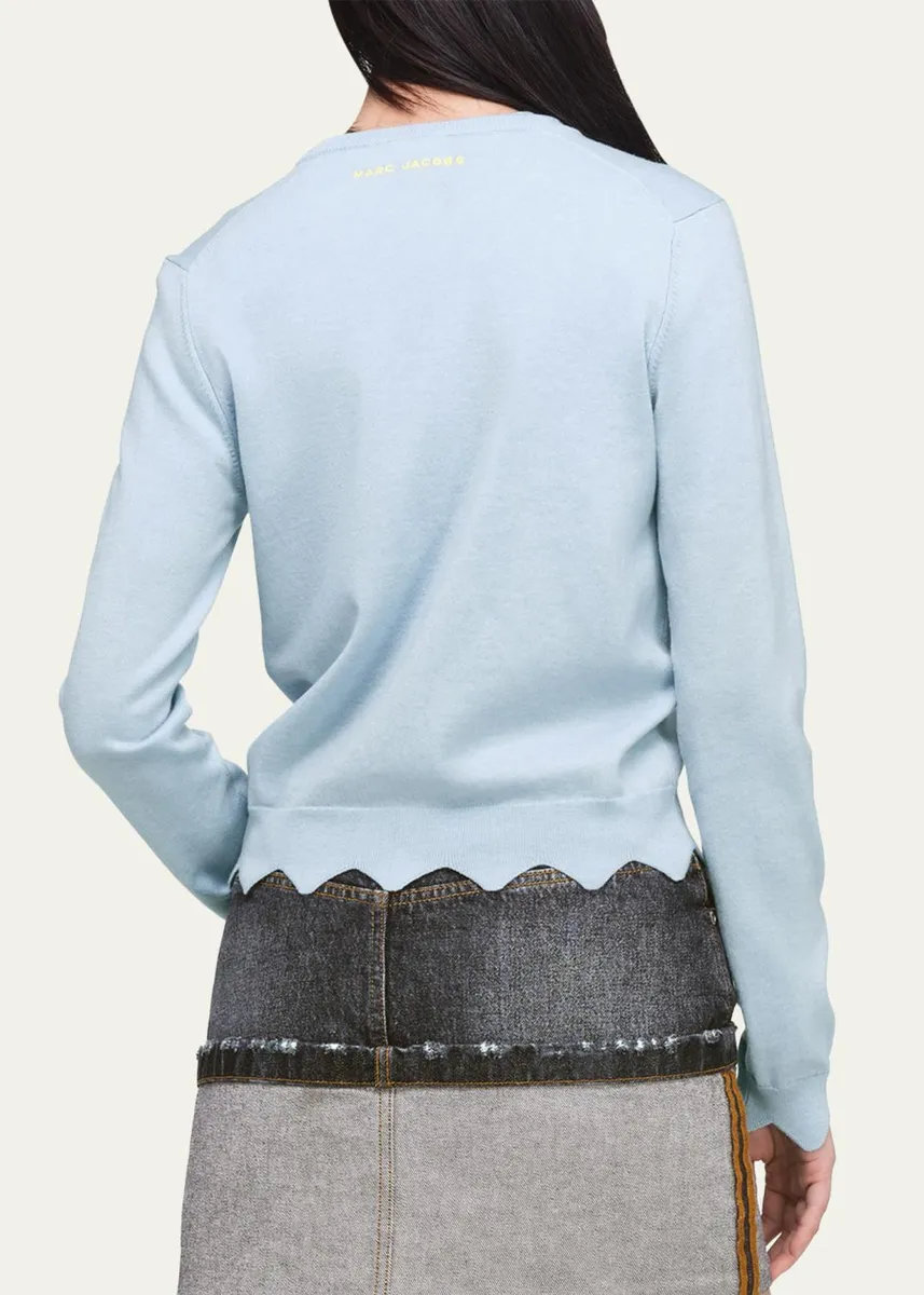 Marc Jacobs Scalloped Daisy Crewneck Cardigan | Thumbnail 3