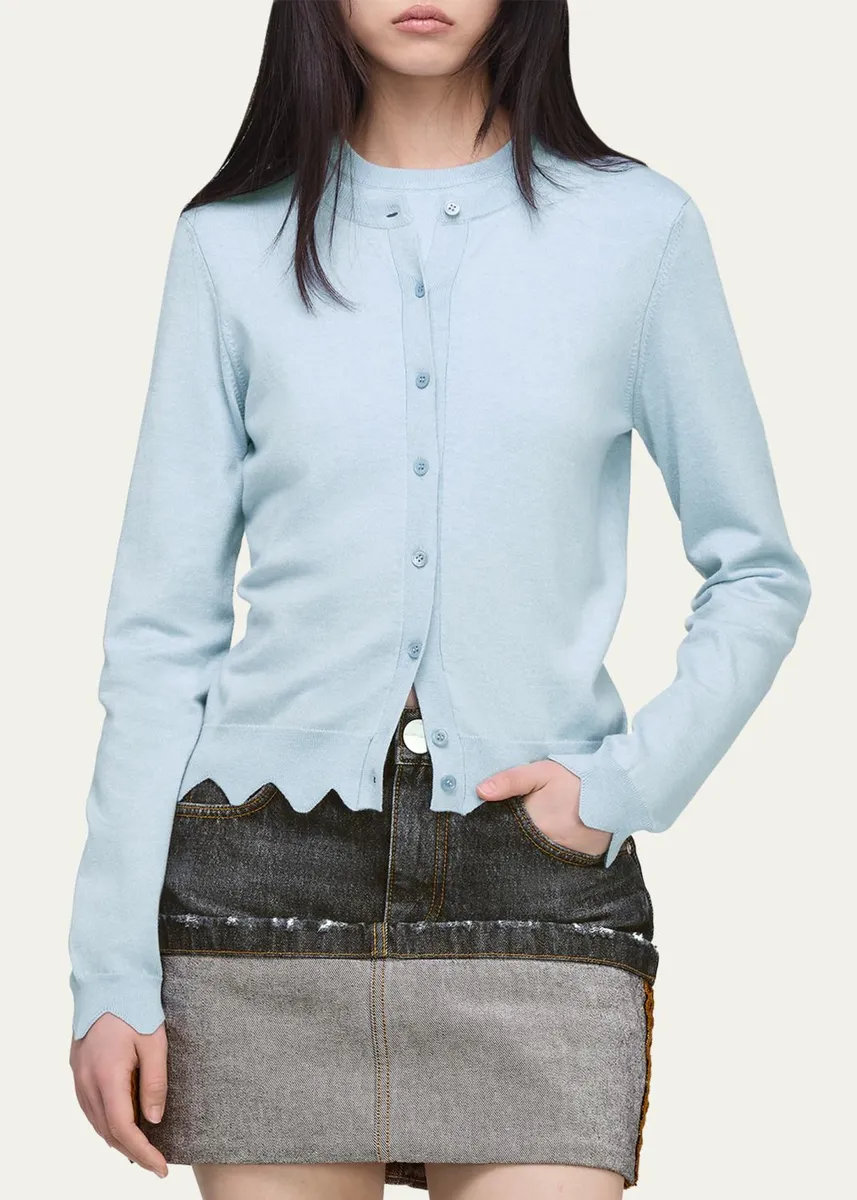 Marc Jacobs Scalloped Daisy Crewneck Cardigan | Thumbnail 4