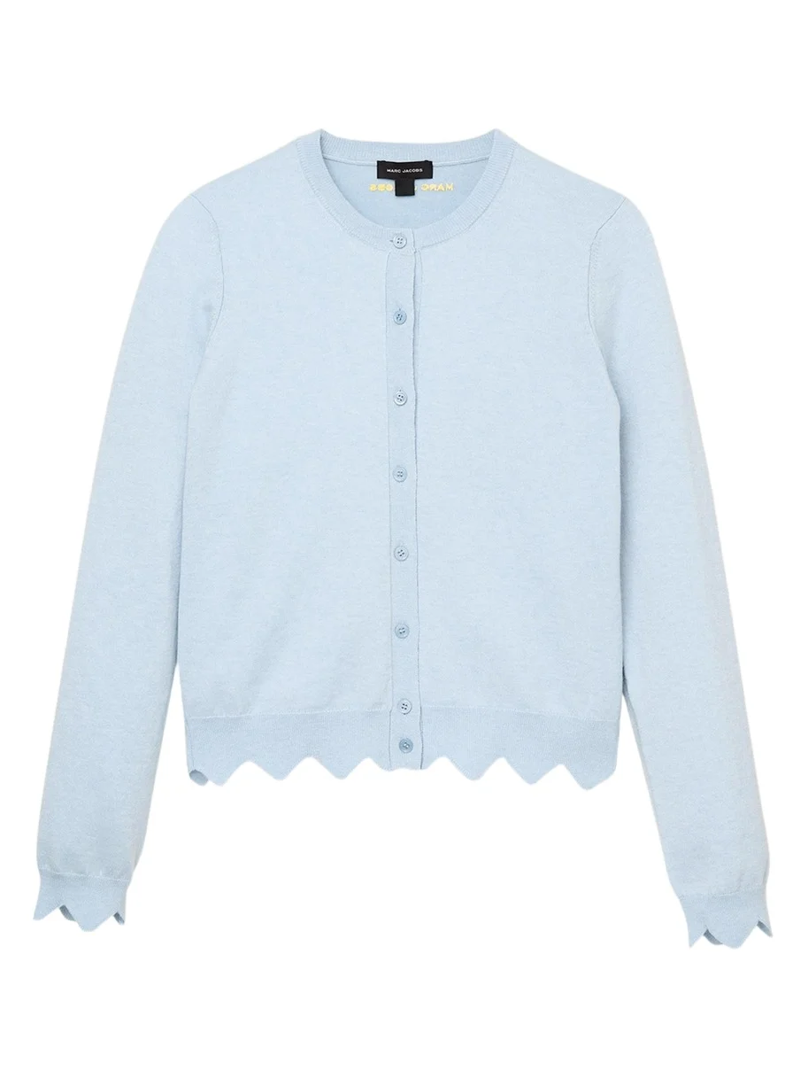 Scalloped Daisy Crewneck Cardigan Scalloped Daisy Crewneck Cardigan