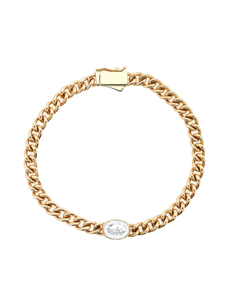 18K Yellow Gold Unidinho Oval Bracelet with Diamonds 18K Yellow Gold Unidinho Oval Bracelet with Diamonds