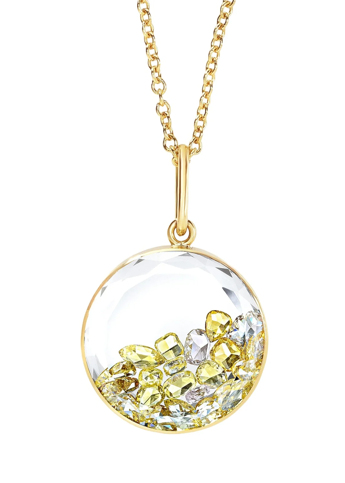 18K Yellow Gold Core 18 Necklace with Yellow Diamonds
