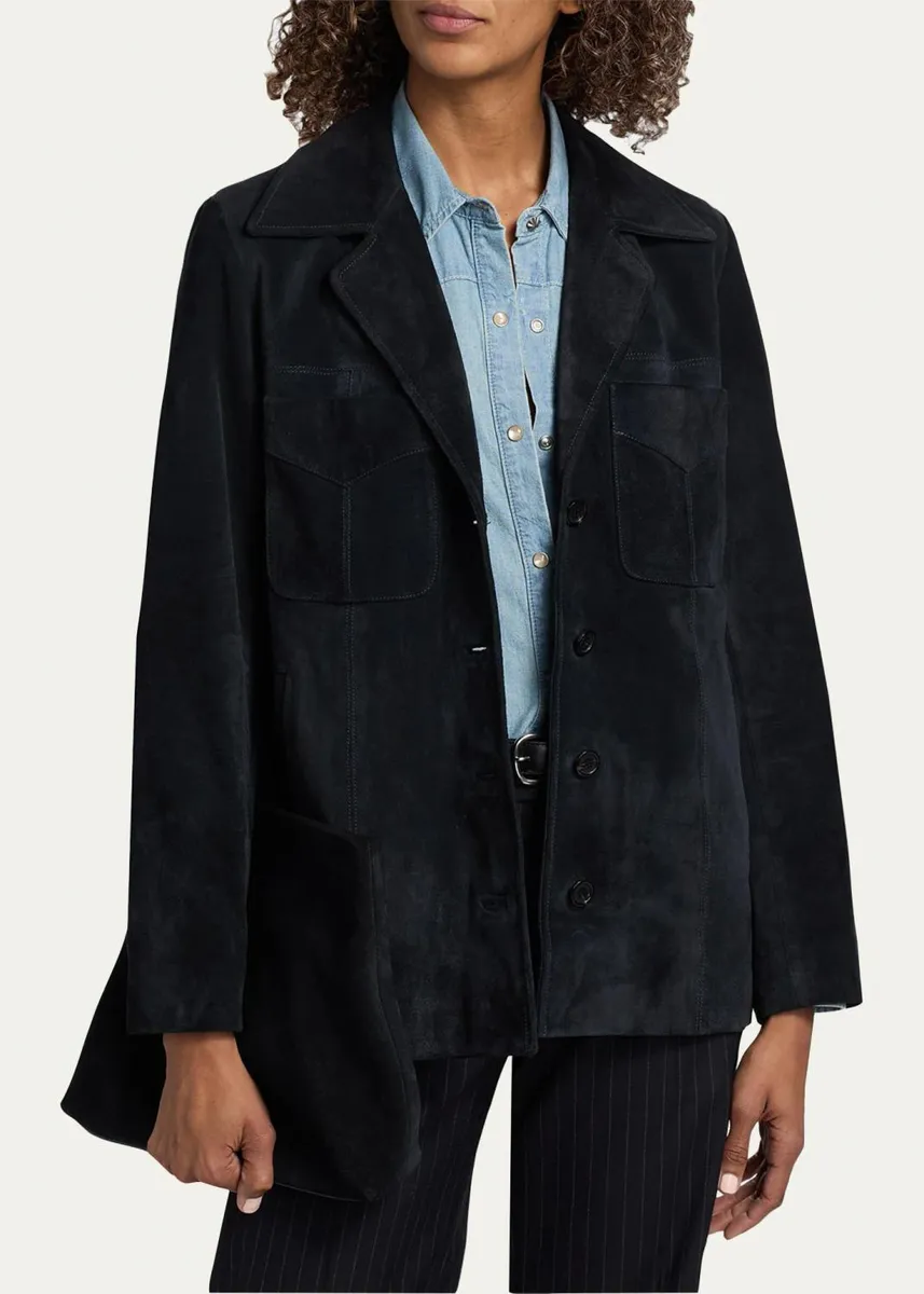 Nili Lotan Dominic Calfskin Suede Jacket | Thumbnail 4 Nili Lotan Dominic Calfskin Suede Jacket | Thumbnail 4