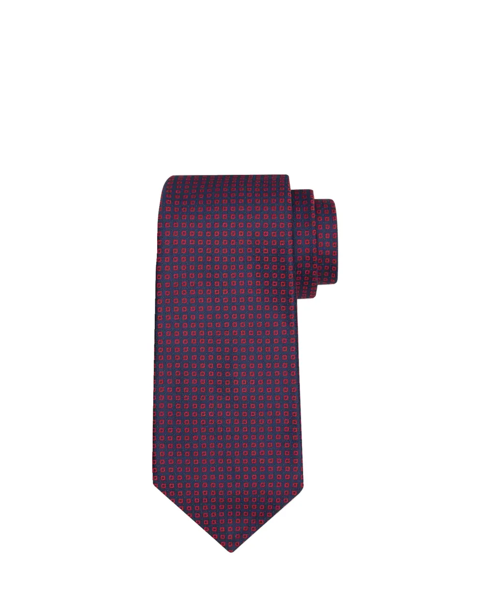 Kiton Men's Micro-Geometric Silk Sevenfold Tie | Thumbnail 2 Kiton Men's Micro-Geometric Silk Sevenfold Tie | Thumbnail 2