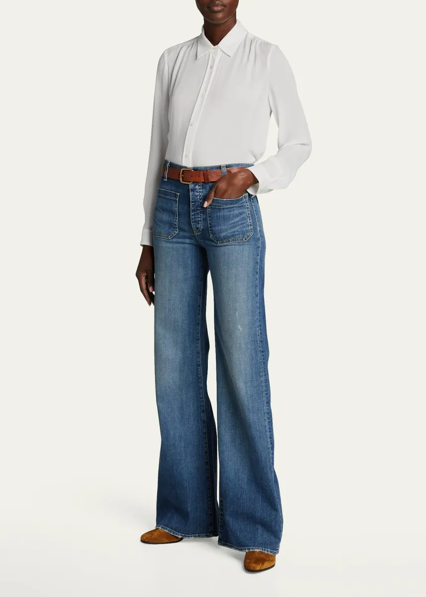 Nili Lotan Florence Denim Flare Jeans | Thumbnail 2