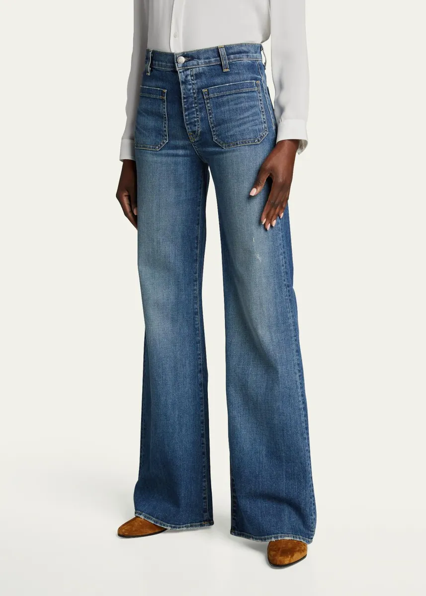 Nili Lotan Florence Denim Flare Jeans | Thumbnail 4