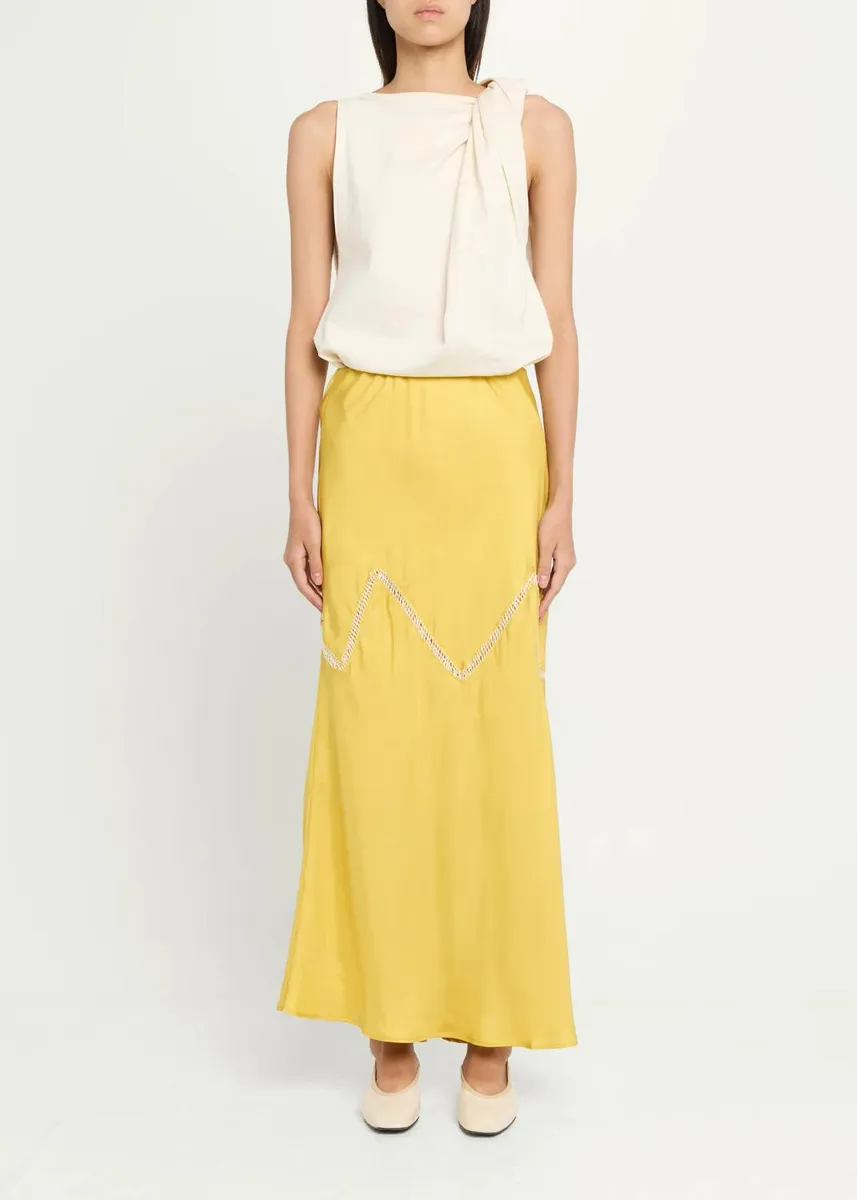 Diotima Orisha Lattice-Inset Silk Maxi Skirt | Thumbnail 2 Diotima Orisha Lattice-Inset Silk Maxi Skirt | Thumbnail 2