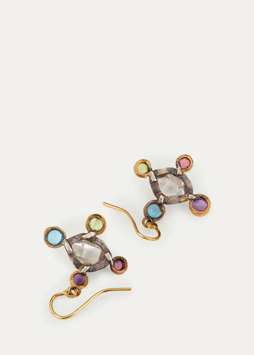 JUDY GEIB 18K Herkimer Diamond and Multi-Gemstone Cross-Shaped Earrings | Thumbnail 4 JUDY GEIB 18K Herkimer Diamond and Multi-Gemstone Cross-Shaped Earrings | Thumbnail 4