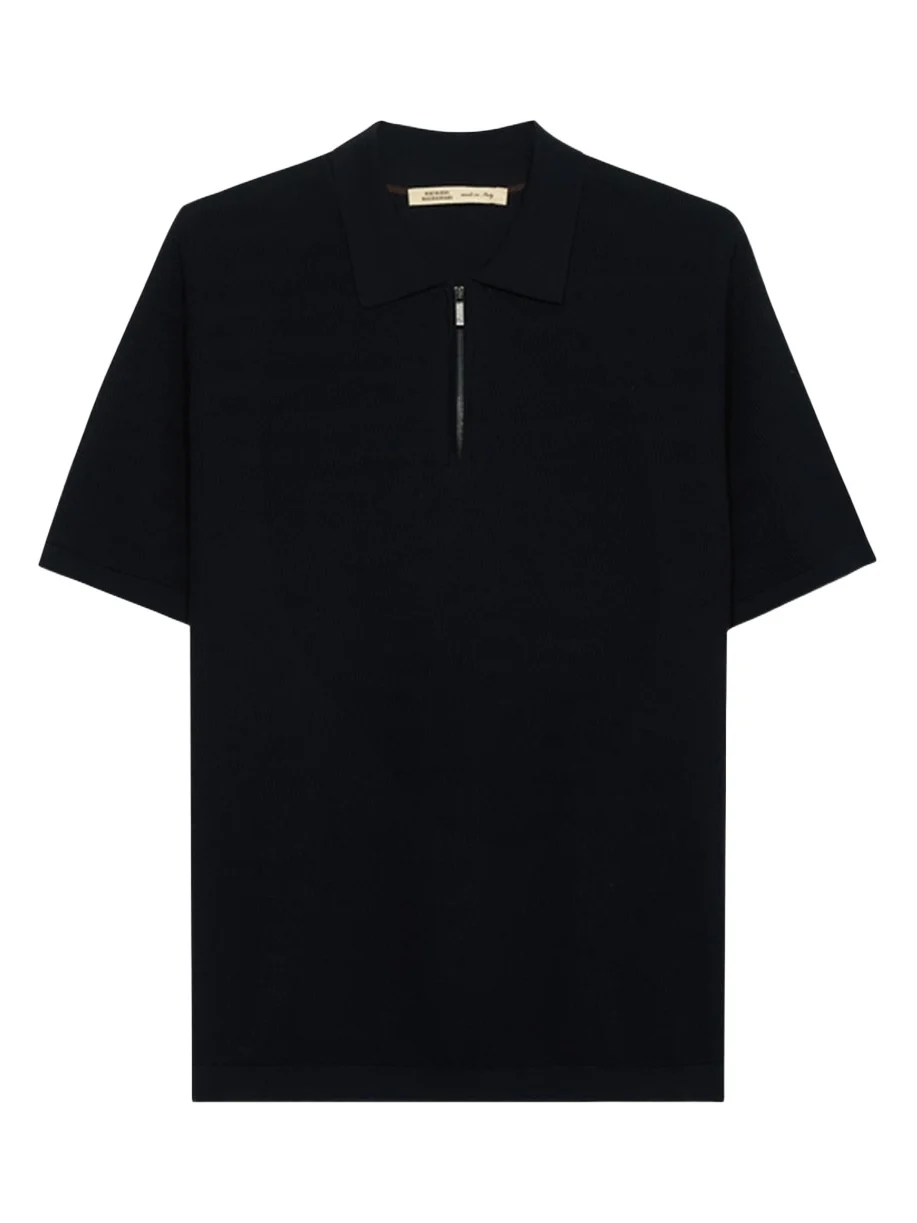 Baldassari Men's Silk-Cotton Knit Short-Sleeve Quarter-Zip Polo Sweater