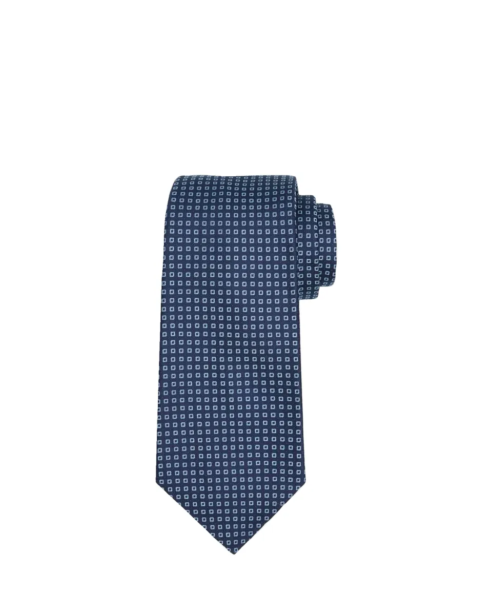 Kiton Men's Micro-Geometric Silk Sevenfold Tie | Thumbnail 2 Kiton Men's Micro-Geometric Silk Sevenfold Tie | Thumbnail 2