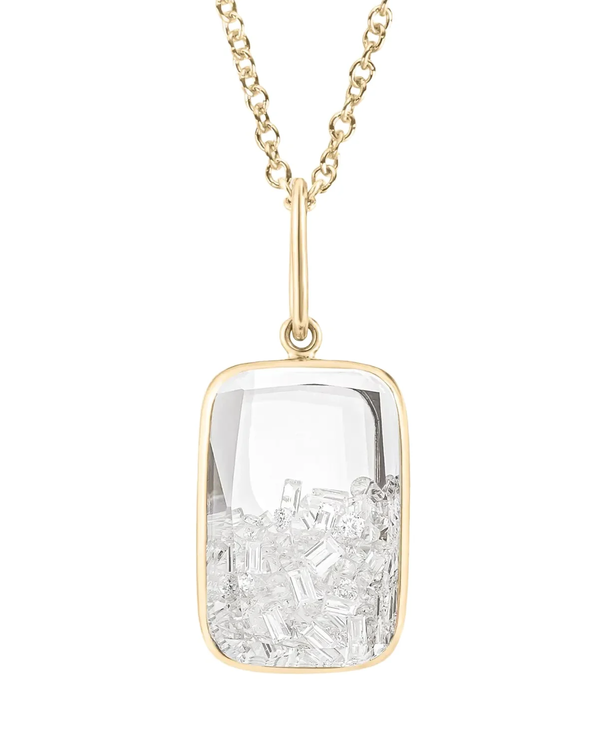 18K Yellow Gold Ten Fourteen Kaleidoscope Shaker Pendant with Diamonds
