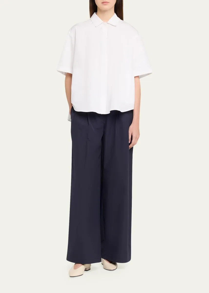 Lafayette 148 New York Pleated Cotton Shirt | Thumbnail 2